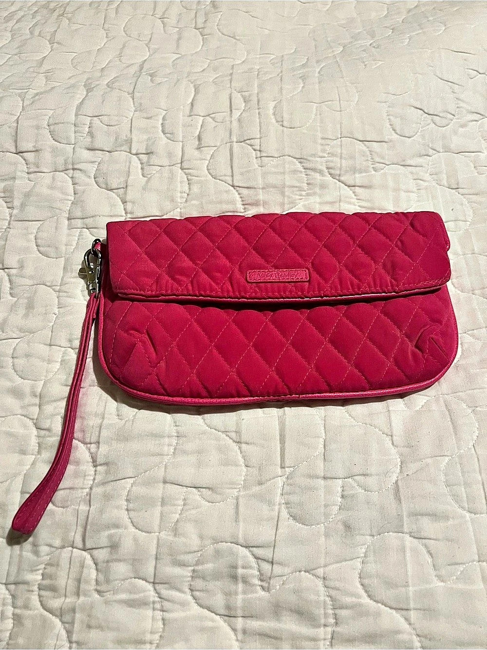 Vera Bradley Quilted Microfiber Foldover Wristlet, Pink